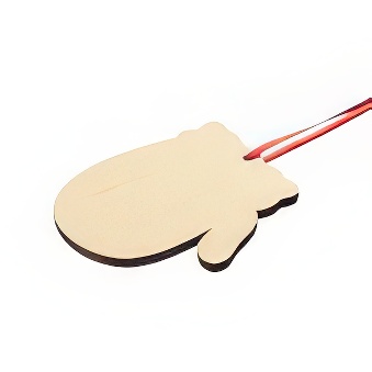 Wooden pendant for sublimation, engraving and thermal transfer with a laser printer - glove