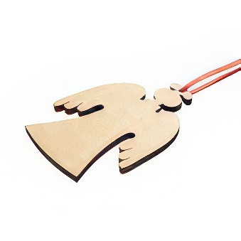 Wooden pendant for sublimation, engraving and thermal transfer with a laser printer - angel