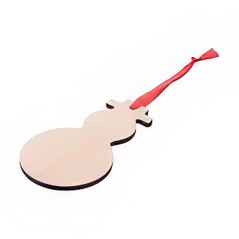 Wooden pendant for sublimation, engraving and thermal transfer with a laser printer - snowman