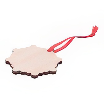 Wooden pendant for sublimation, engraving and thermal transfer with a laser printer - snowflake