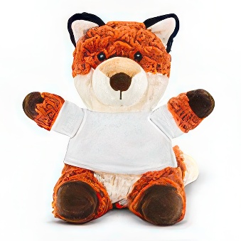 Teddy fox with a white T-shirt for printing