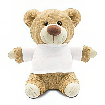 Light Beige Teddy Bear with a white T-shirt for printing