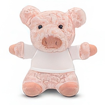 Teddy piggy with a white T-shirt for printing