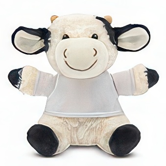 Teddy cow with a white T-shirt for printing