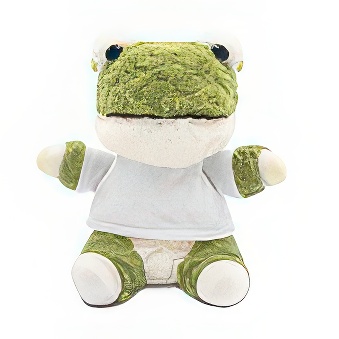 Teddy frog with a white T-shirt for printing