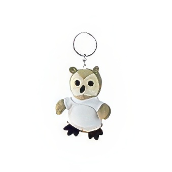 Key ring plushy owl with T-shirt for overprint