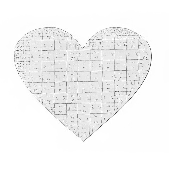Fabric puzzle heart-shaped for sublimation - 75 elements