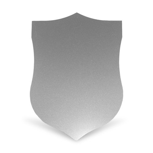 Shield-shaped metal plate for sublimation, engraving, laser printer heat transfer and DTF overprint