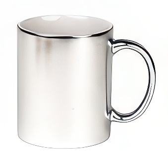 Satin Silver Metallic Mug for Sublimation and Laser Engraving