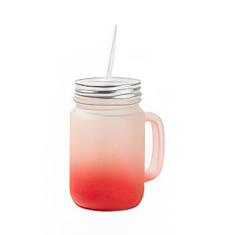 Frosted Glass Mason Jar with Metal Lid and Straw for Sublimation and Engraving