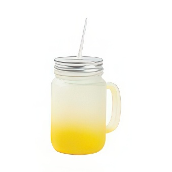 Frosted Glass Mason Jar with Metal Lid and Straw for Sublimation and Engraving