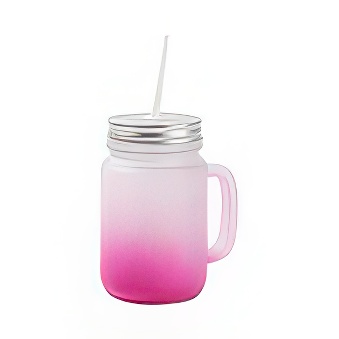Frosted Glass Mason Jar with Metal Lid and Straw for Sublimation and Engraving