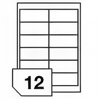 Self-adhesive glossy white photo labels for inkjet printers -12 labels on a sheet