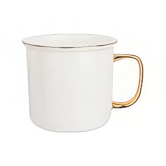 Vintage Sublimation Mug -  Gold Rim and Handle