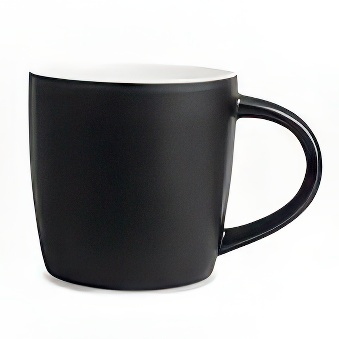 Black laser engraving matt mug New - color inside