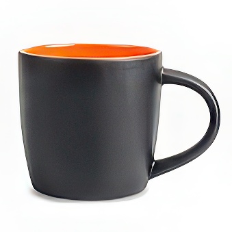 Black laser engraving matt mug New - color inside