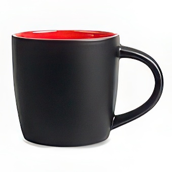 Black laser engraving matt mug New - color inside