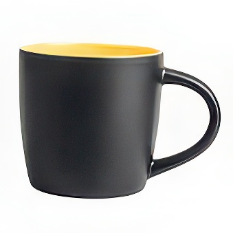Black laser engraving matt mug New - color inside