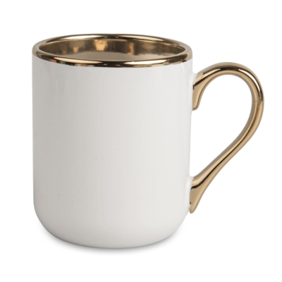 Sublimation Coffee Mug with Gold Rim and Handle