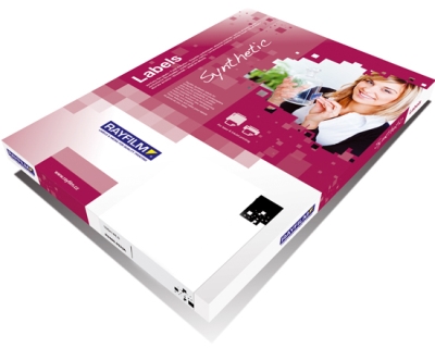 Self-adhesive. polyester film for laser printers and copiers