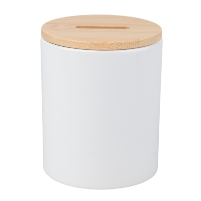 Ceramic money-box for for sublimation - bamboo lid