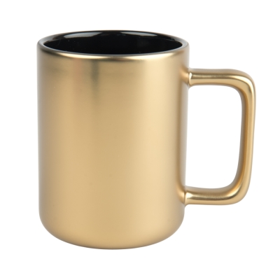 Matte sublimation and engraving mug - gold with black interior