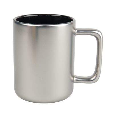 Matte sublimation and engraving mug - silver with black interior