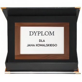 Navy blue case to wood base A5 (152 x 203 mm) - horizontal