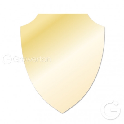 Shield-shaped metal plate for sublimation, engraving, laser printer heat transfer and DTF overprint