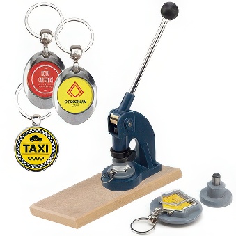 Keychain machine with die and crimper