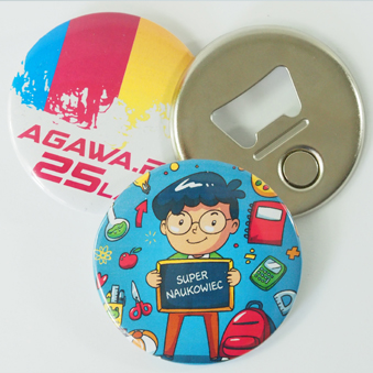 Elements for making pin badges with a magnetic opener